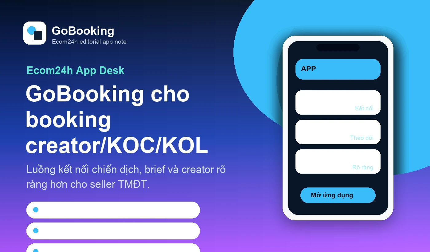 Minh họa GoBooking cho booking creator KOC KOL